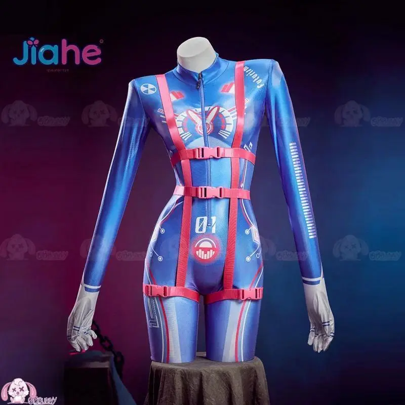 Game Overwatch D.va Cosplay Costume  New Fashion Cyberpunk elasticity jumpsuit Halloween Carnival Party Women's Sexy DVA Suit