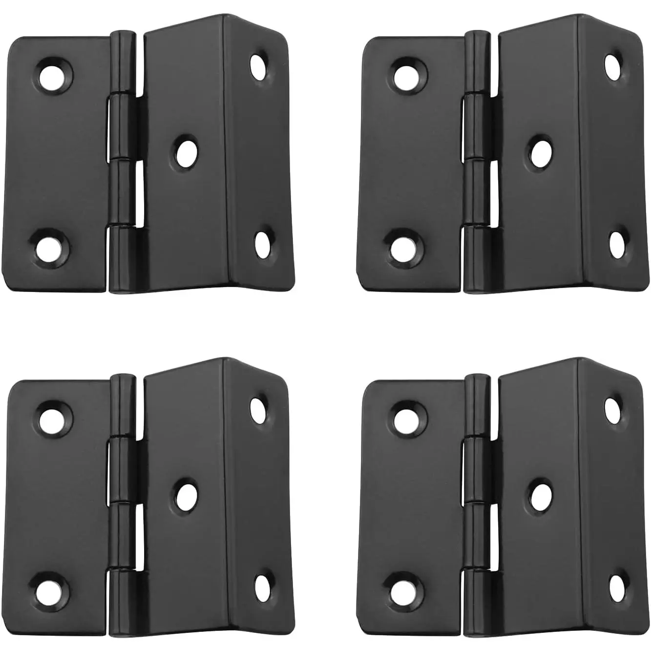 4 count Black Five-Hole Folding Hinge Shutter Hinge for Chest, Cabinet, Furniture