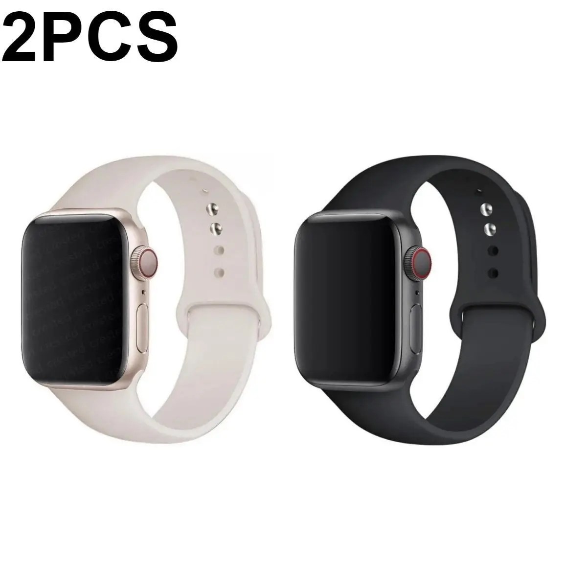 2-Pack — 2026's Hottest Trend: Sport Silicone Bands — Soft, Durable Bands for Apple Watch, Compatible with All 38–49mm Models (Bands Only) Smartwatch Replacement Straps Colorful
