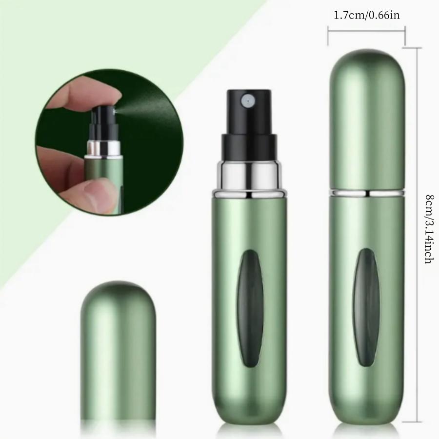 5 Pcs Refillable Travel Size Perfume Sample Bottles 5ML, Stylish Portable Design for Daily Use or Travel, Random Colors Included