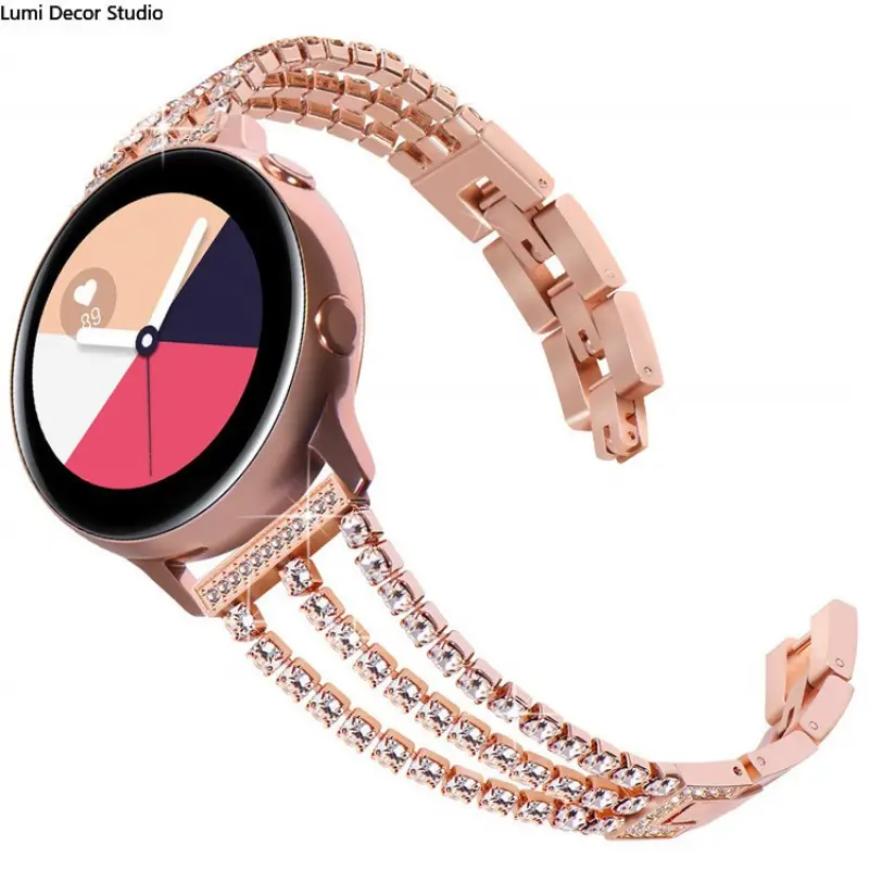 Fashion Three Row Diamond Chain Metal Watch Band Sparkling Bling Replacement Strap Compatible with Apple Watch Series 1-11 SE All Sizes Luxury Wristband Accessories