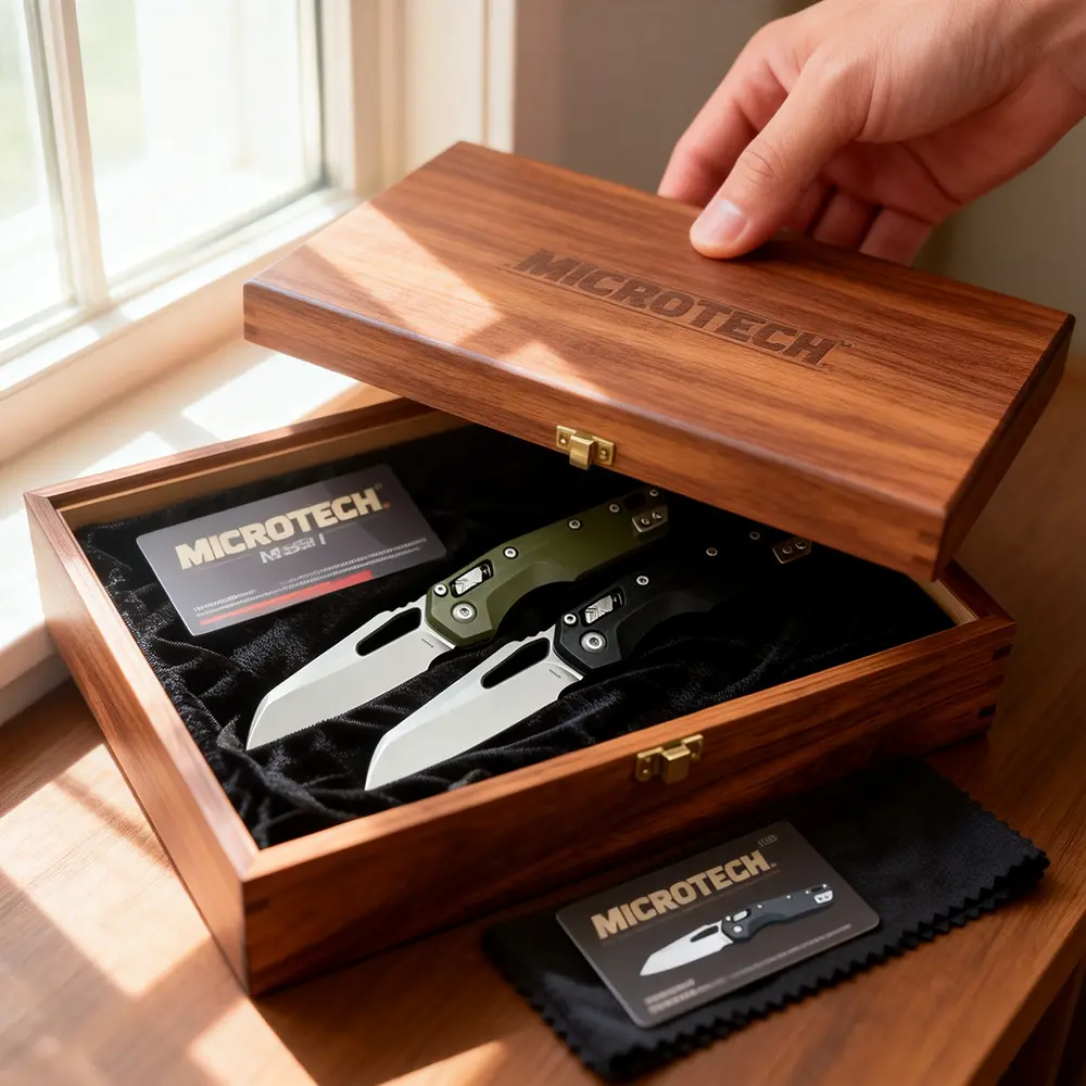 Tactical Folding Knife MSI Standard Issue RAM-LOK - Standard M390MK Drop Point, G10 Handle Button Lock for Outdoor Survival