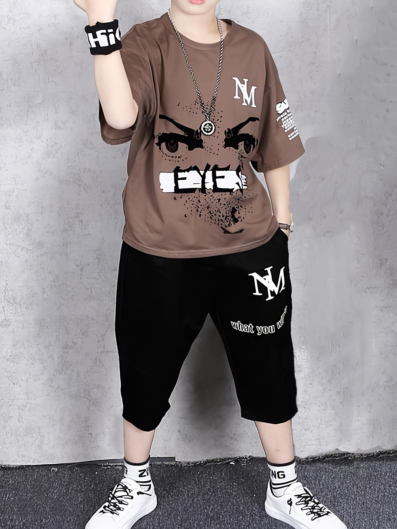 NewBoys' Summer Short Sleeve Set New Baby Fashion Children's Summer Thin Style Boys Cool Handsome Clothes+Pants 2pcs Set, Perfect for Outdoor(Gift)11