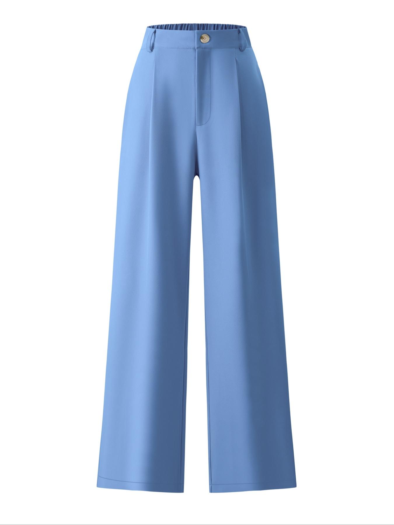 Women's Solid Color Button Fly Pants, Casual Comfy Trousers for Daily Wear, Ladies Bottoms for All Seasons, Baggy Pants, Casual Work Pants, Casual Chic Trousers, Casual Fashion Trousers