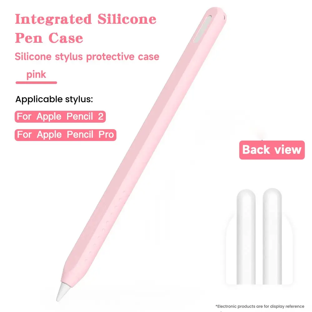 Solid-color silicone stylus sleeve and tip Pen Case cover for Apple Pencil 2 & Pro Protection Cover