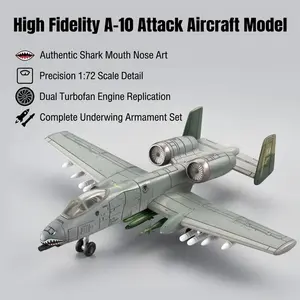 1:72 Scale A-10 Plane Model, Military, with Base, Collectible, Durable Plastic, Adult Collection, Desk Decor, Gift for Aviation Enthusiasts, Model Aircraft