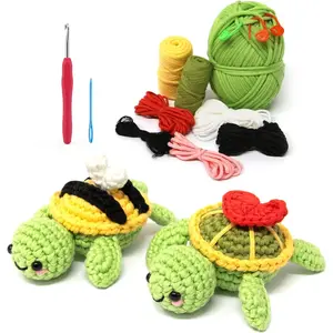 Crochet Kit for Beginners, Amigurumi Crocheting  Kits, with Step-by-Step Video Tutorials for  Adults - 2 Pack Turtles