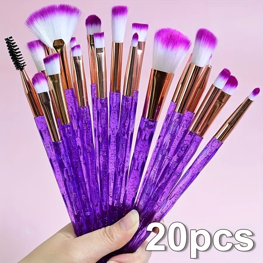 Yzimeng Complete Makeup Brush Set, Cosmetic Brushes, Includes Foundation, Powder, Blush, Concealer, Contour, Highlighter, Eyeshadow, Liner, Brow, Lip Brushes, Perfect for Home & Travel, Ideal Gift