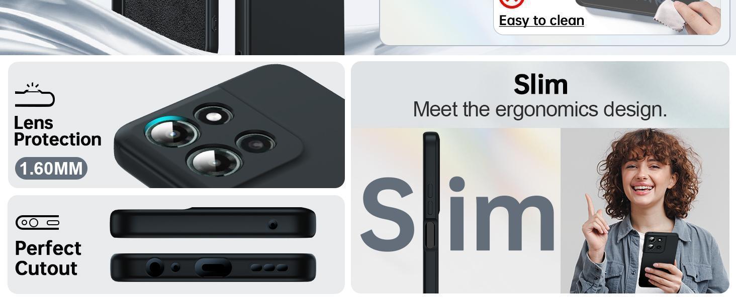 for Moto-G-2025 Case: [   ] Moto G 2025 Phone Case with【 Tempered Glass Screen Protector】, Slim & Anti-Scratch Silicone Motorola Moto G 5G 2025 Case (XT2513),Black