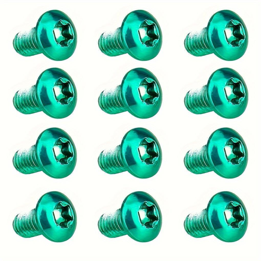 12counts Stainless Steel Bicycle Disc Brake Rotor Bolt, T25 Torx M5*10 Fixing Screw for MTB Cycling, Durable and Reliable Accessory