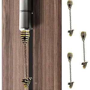 3 Pcs Brass Bee Hive Hinge Heads Decorative Topper Magnetic Hinge Head Toppers Fun Bee Gifts for Women Mom Grandma Wife Vintage Bee Hive Statue Door Hinge Head Home Decoration