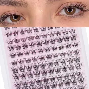 120 Pairs Fox Eye Cluster False Eyelashes, Voluminous Dense Long Segmented Lashes, DIY Single Fiber Extension Lashes