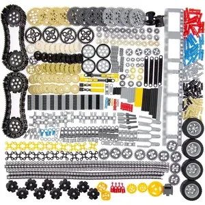 844Pcs Pins-Gears-Axles Set Compatible with mainbrands-Technical-Parts, Latest differentials Chain Link Connector Joints Tank Track Car-Wheels-Tires Shock-Absorber Steering Shaftfidget toys