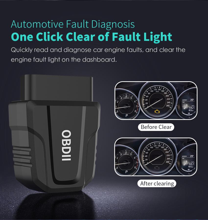 OBD2 Scanner Bluetooth Wireless Full System Diagnostic Tool, 8+ Hot Reset, Bi-directional Control for iOS & Android