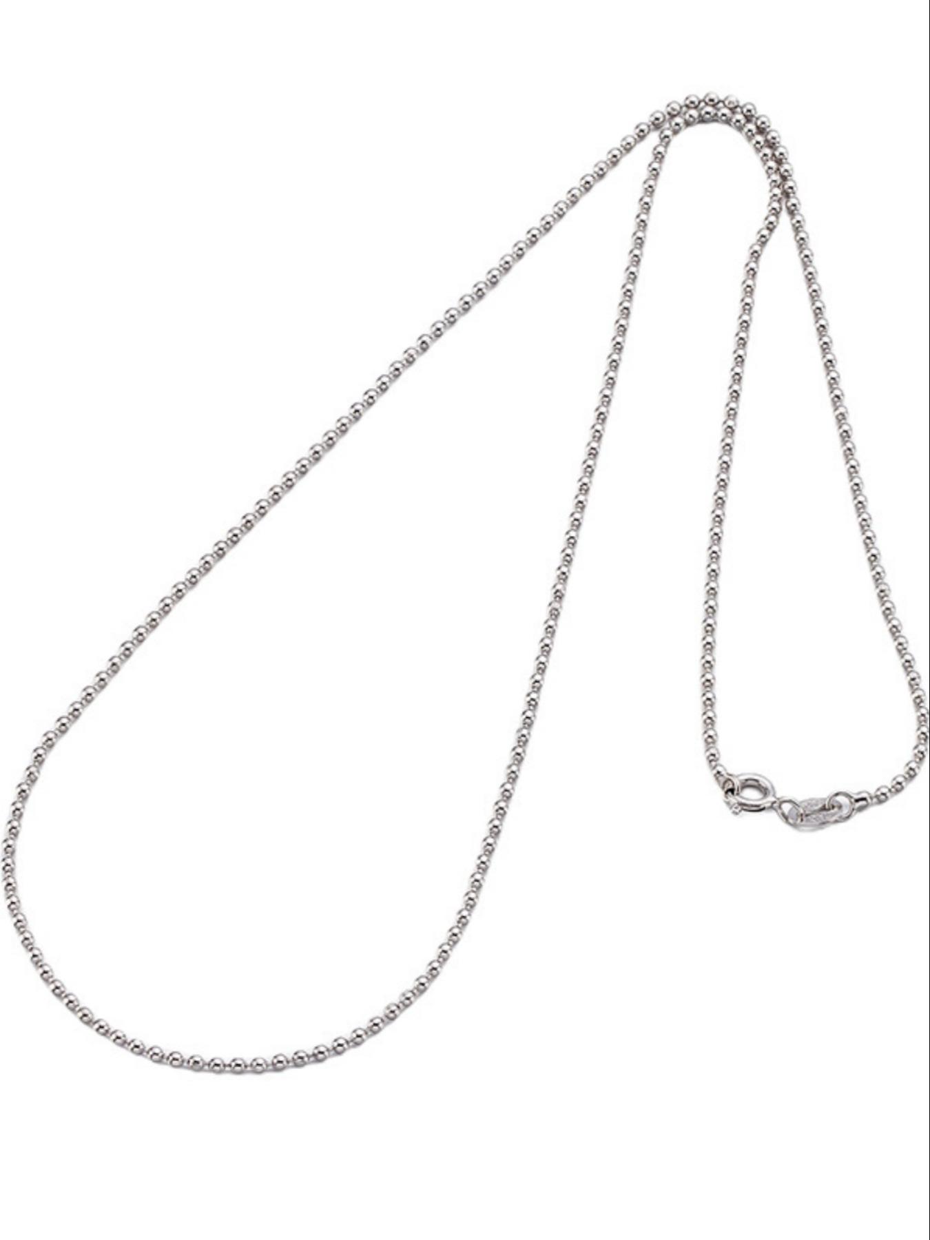 925 Sterling Silver Simple Ball Chain Necklace, Fashion Jewelry for Party, Daily Clothing Decor, Trendy All-match & Exquisite Jewelry for Birthday Gift