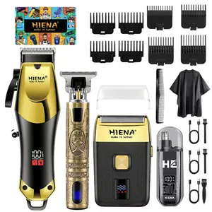 4-piece set of hair clippers and razors, men's wireless beard trimming and beauty kit, nose hair trimmer, Multifunctional Hair Clipper, professional electric shaver hair clipper kit, men's gift