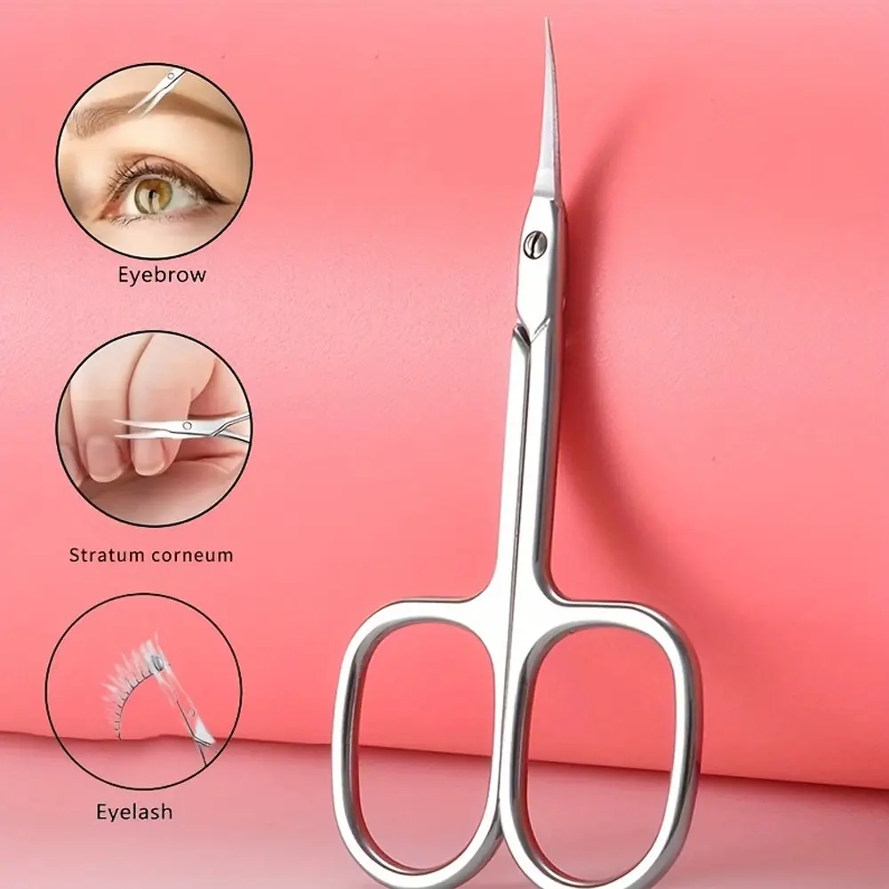 Stainless Steel Manicure Clippers, Multi-Functional Nail Tool, Brow & Lash Trimmer, Ergonomic Handle, Rust-Resistant, High-Quality Blade