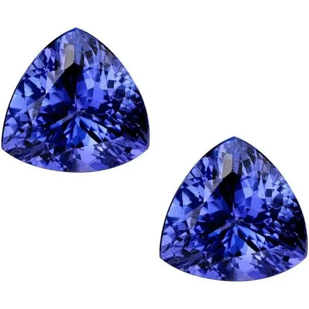 2Pcs Beautiful Blue Tanzanite 10mm Stunning Trillion Cut Loose Gemstone