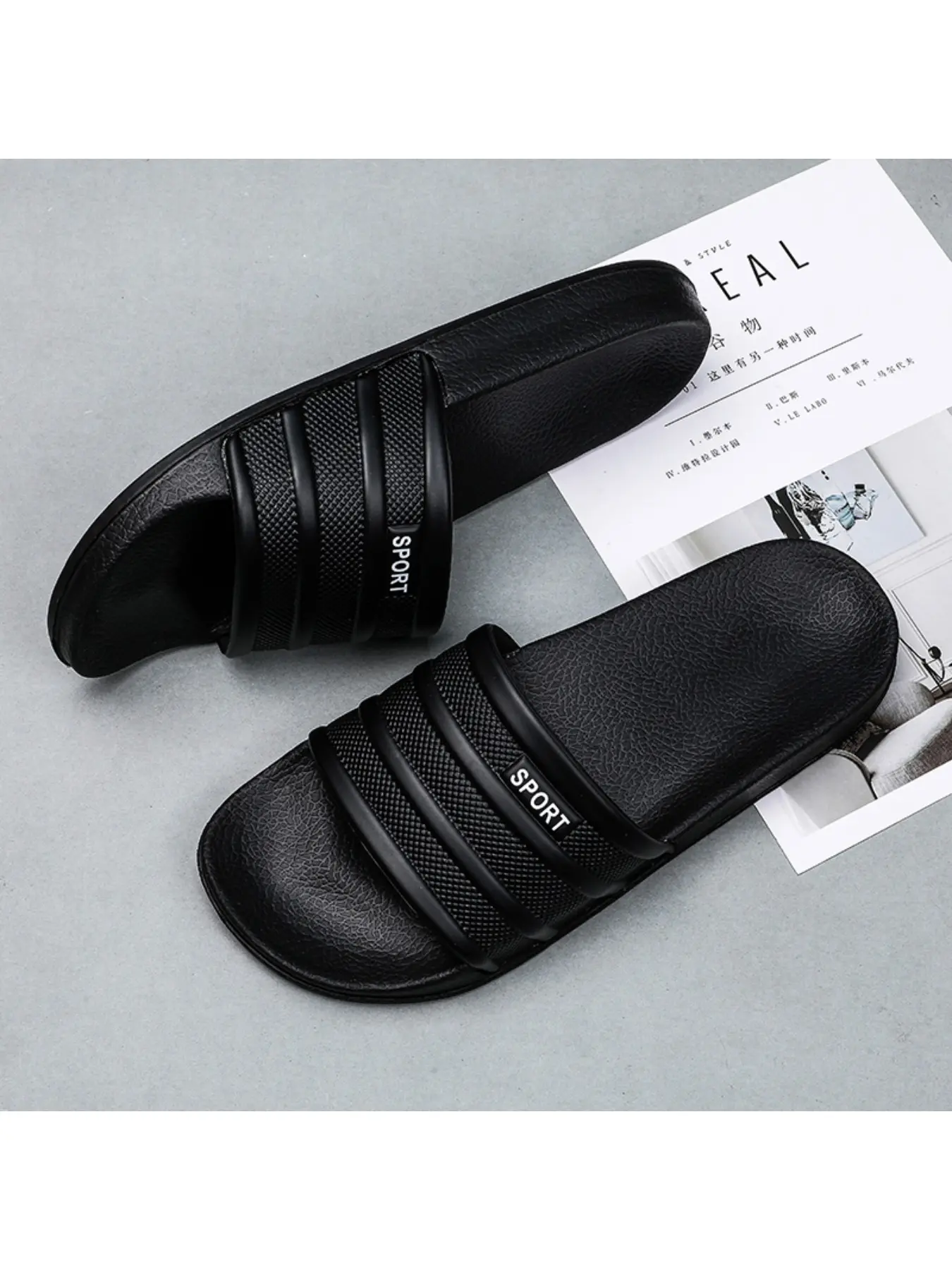 Men's Striped Casual Flat Slippers 2026, Anti-Slip Durable Home & Outdoor Sandals, New Model Comfortable Casual Footwear