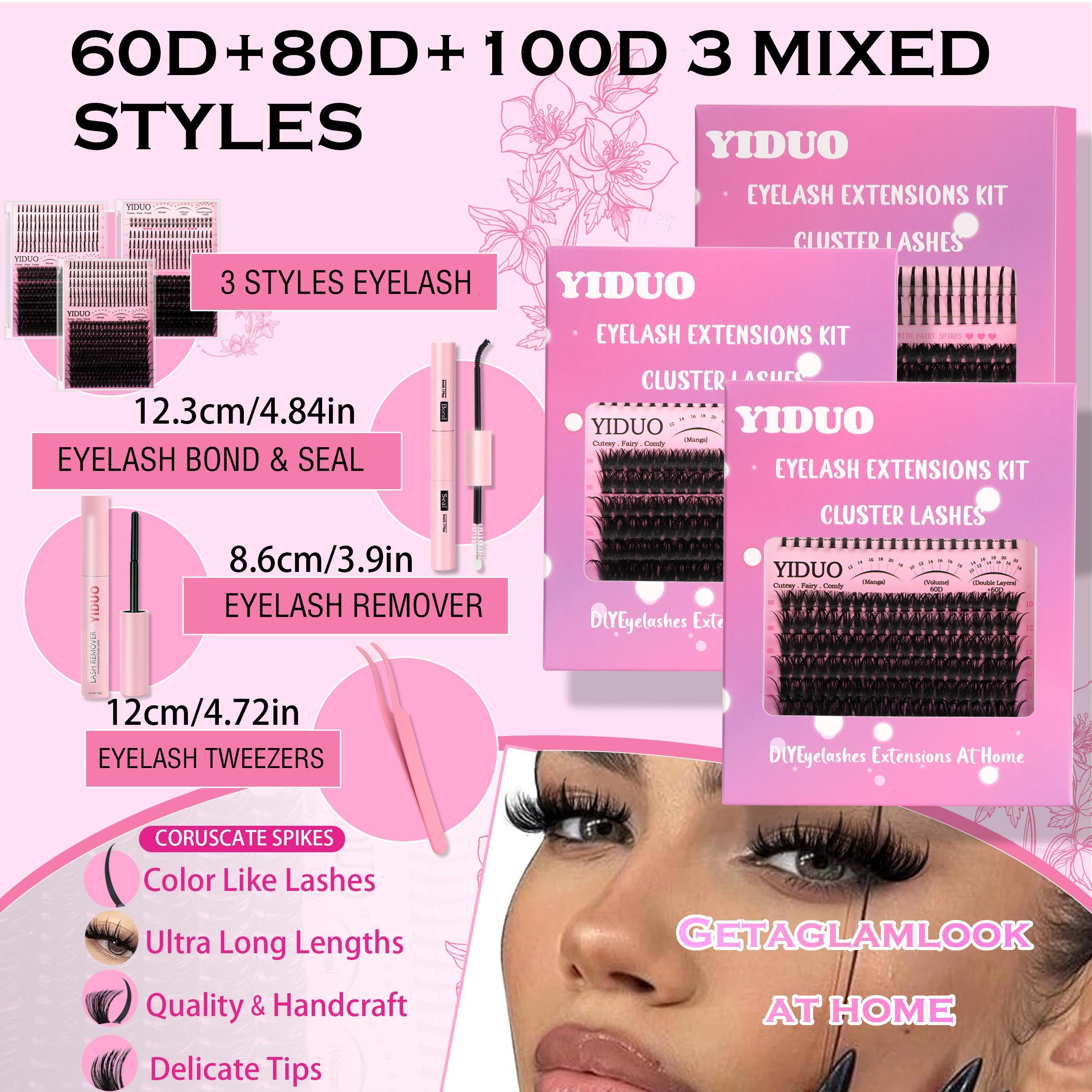 Individual False Eyelashes Kit, 60D/80D/100D Mixed-Length Eyelash Extensions, Self-Grafting Curly Eyelashes for Eye Makeup Enhancement, Cosmetic Eyelash Set #TOP PICKS
