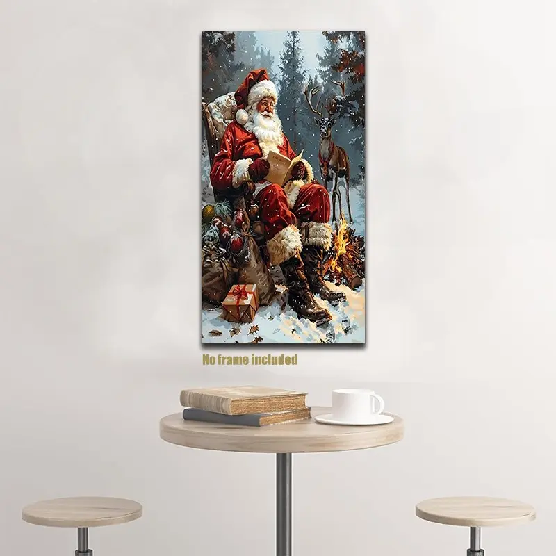 Santa Claus Pattern DIY 5D Acrylic Full Circle Diamond Painting Kit, Mosaic Puzzle, Holiday Party Decor, Wall Art for Bedroom, Office, Living Room