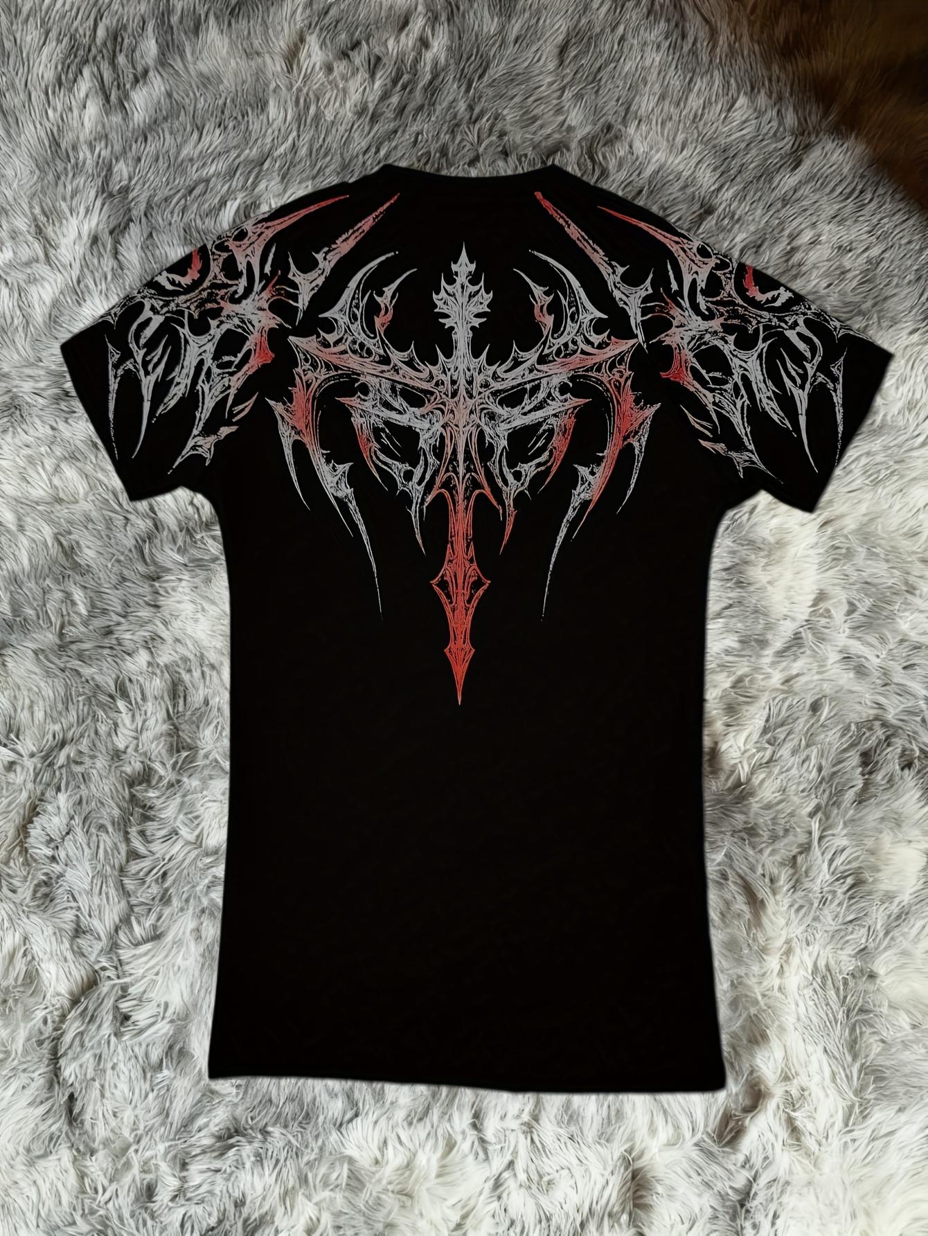 Men's Compression Short Sleeve T Shirt S XXL High Elasticity Muscle Fitness Shirt Unisex Black Tight fitting Red Geometric Muscle Texture Quick drying Moisture wicking for Workouts Yoga Beach Gym Tees Athletic Apparel