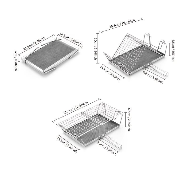 1pc Stainless Steel Collapsible Portable Camping Stove Toaster, Easy to Store – Great for Hiking, Picnics, And Outdoor Use