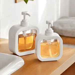 2pcs  Bathroom Soap Dispensers Refillable Lotion Shampoo Shower Gel Holder Portable Travel Dispenser Empty Bath Pump Bottle