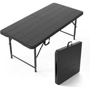 4 Plastic Folding Camping Adjustable Height, Portable in/Outdoor Party Picnic Dining Garden Multipurpose Entertaining Activities,