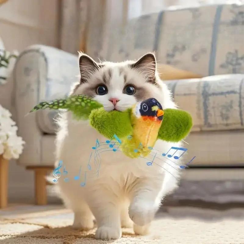 Cute Bird Design Interactive Cat Teaser Toy, Chew and Scratch Toy, Fun Indoor Cat Teething Toy, Pet Entertainment Supplies