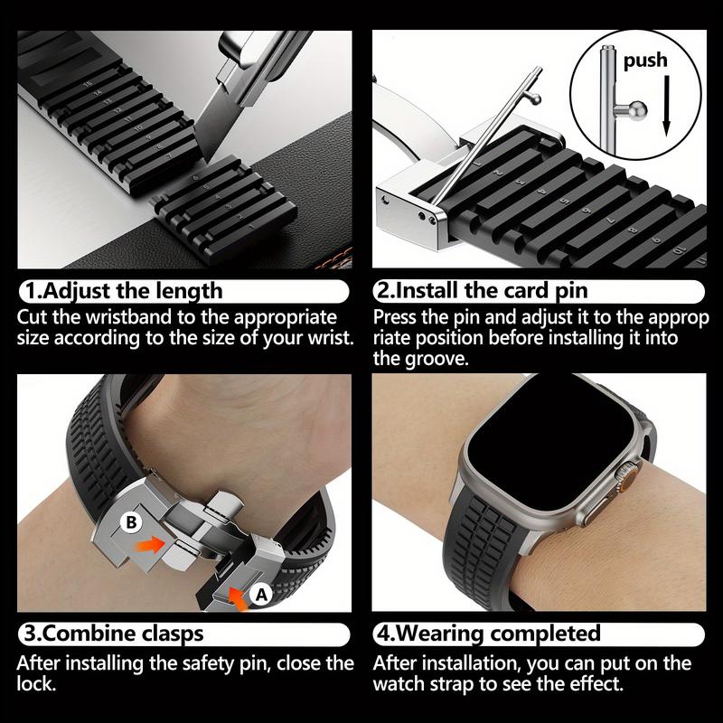 Luxury Strap for Apple Watch Ultra 2 49mm 10 46mm Men's Soft Wristband Compatible with iWatch Series 9, 8, 7, 6, 5, 4, SE 45mm 44mm Fashion Bracelet