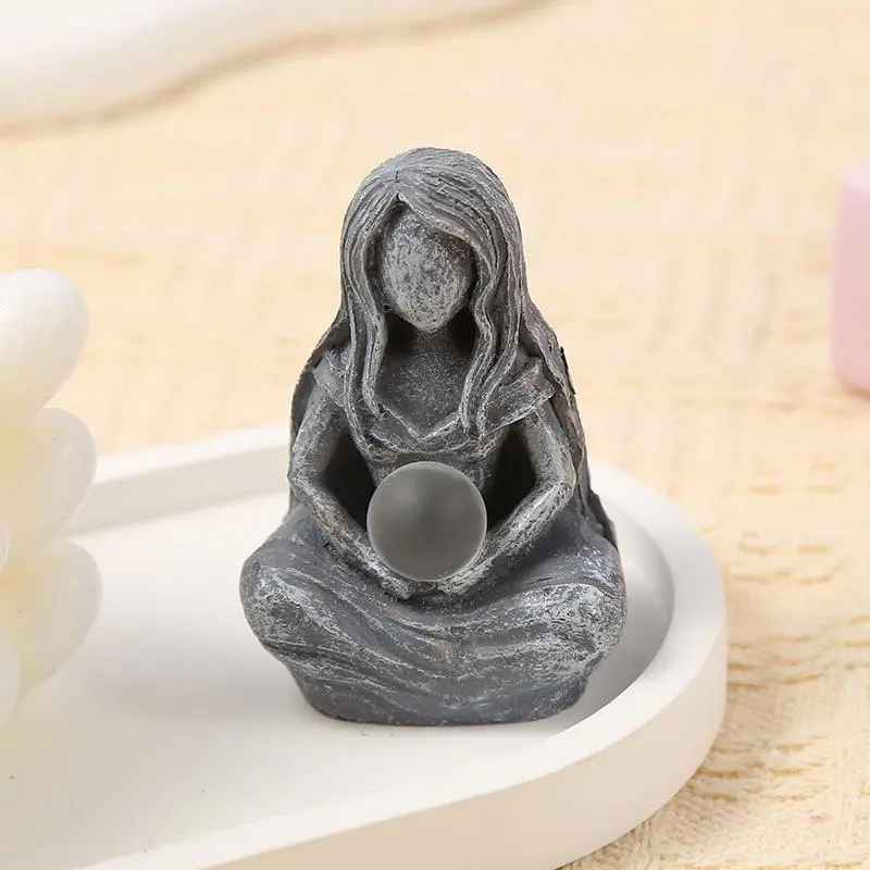 Goddess Mother Earth Gaia Statue Resin Witchcraft Altar Table Decor, Modern Home Garden Decoration, Home Decor Figurines, Goddess Statue for Home and Garden
