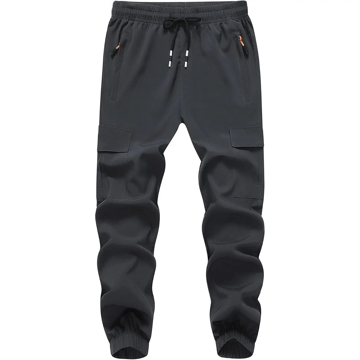 Boy's Cargo Joggers Pants Youth Quick Dry Hiking Lightweight Pants for Sports Outdoor with Zipper Pockets