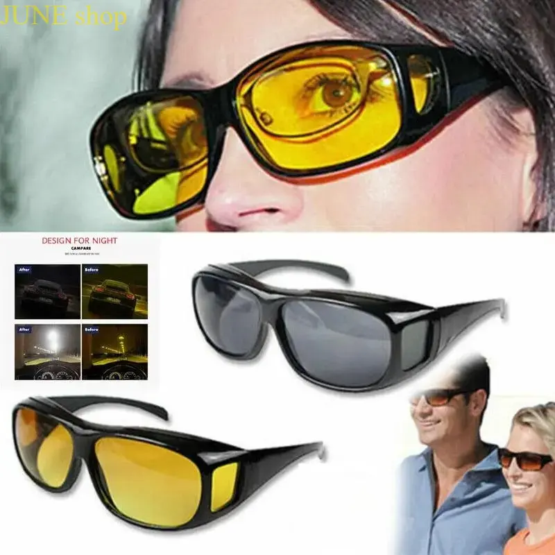 Two Pairs Unisex Night Vision Driving Glasses With Uv Protective Lenses, Anti Glare Eyewear Suitable For Nighttime Road Driving Skiing Outdoor Sports Daily Travel Use And Holiday Gift Preparation For Multiple Occasions