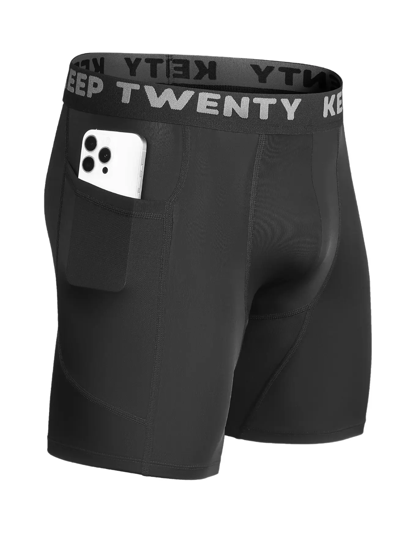 Men's Compression Shorts With Phone Pocket 4-Way Stretch Quick Dry Breathable Tight Athletic Shorts For Gym Running Cycling Basketball, Activewear Shorts, Menswear,Shorts with Pockets, Summer Outfits