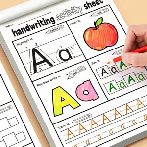 Page 32 children's writing workbook, featuring 26 English letters A-Z, handwriting practice, tracing practice, coloring practice. Perfect for classroom teaching and back-to-school supplies. Ideal Christmas and back-to-school gift.