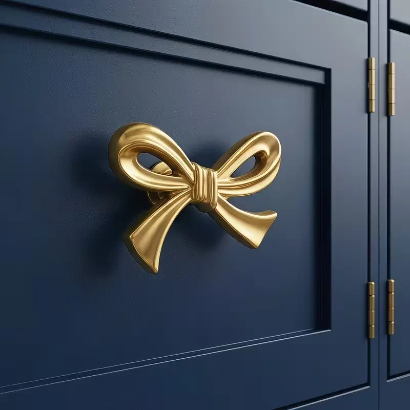 Elegant Cabinet Drawer Pull Handle, Alloy Butterfly Knot Decorative Accessory, Stylish Kitchen Hardware for Modern Homes