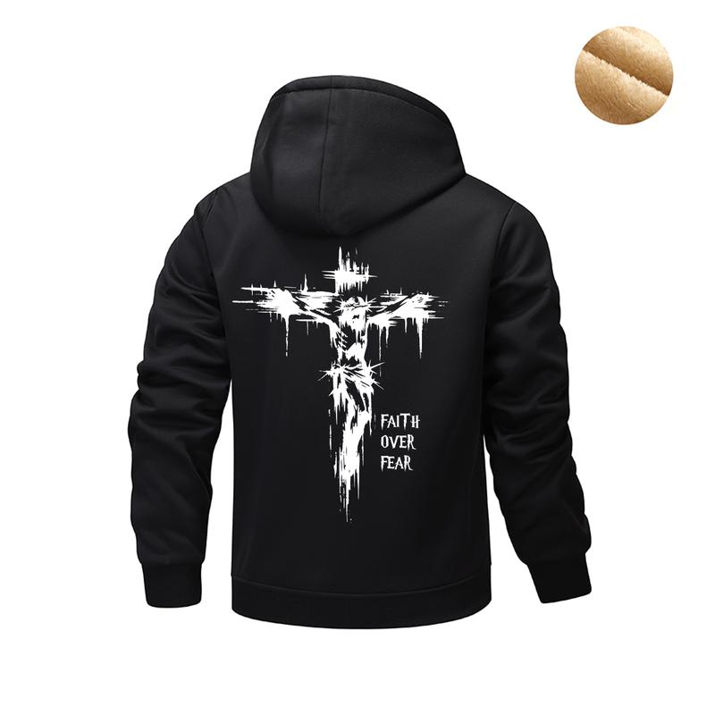 Men's winter fleece hooded thickened lambswool warm zipper cardigan, casual and versatile cold-proof jacket Menswear Sweatshirts Tops Long Sleeve Bestie Beige Black Plain jackets heated jacket fur coat fleece jacket western clothing jackets heated jacket