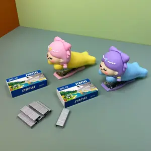 Mermaid Cartoon Stapler Set with 500 Staples, Comfortable Binding, Versatile, Ideal for Home School Office Classroom Supplies, Cute Design, Essential Stationery