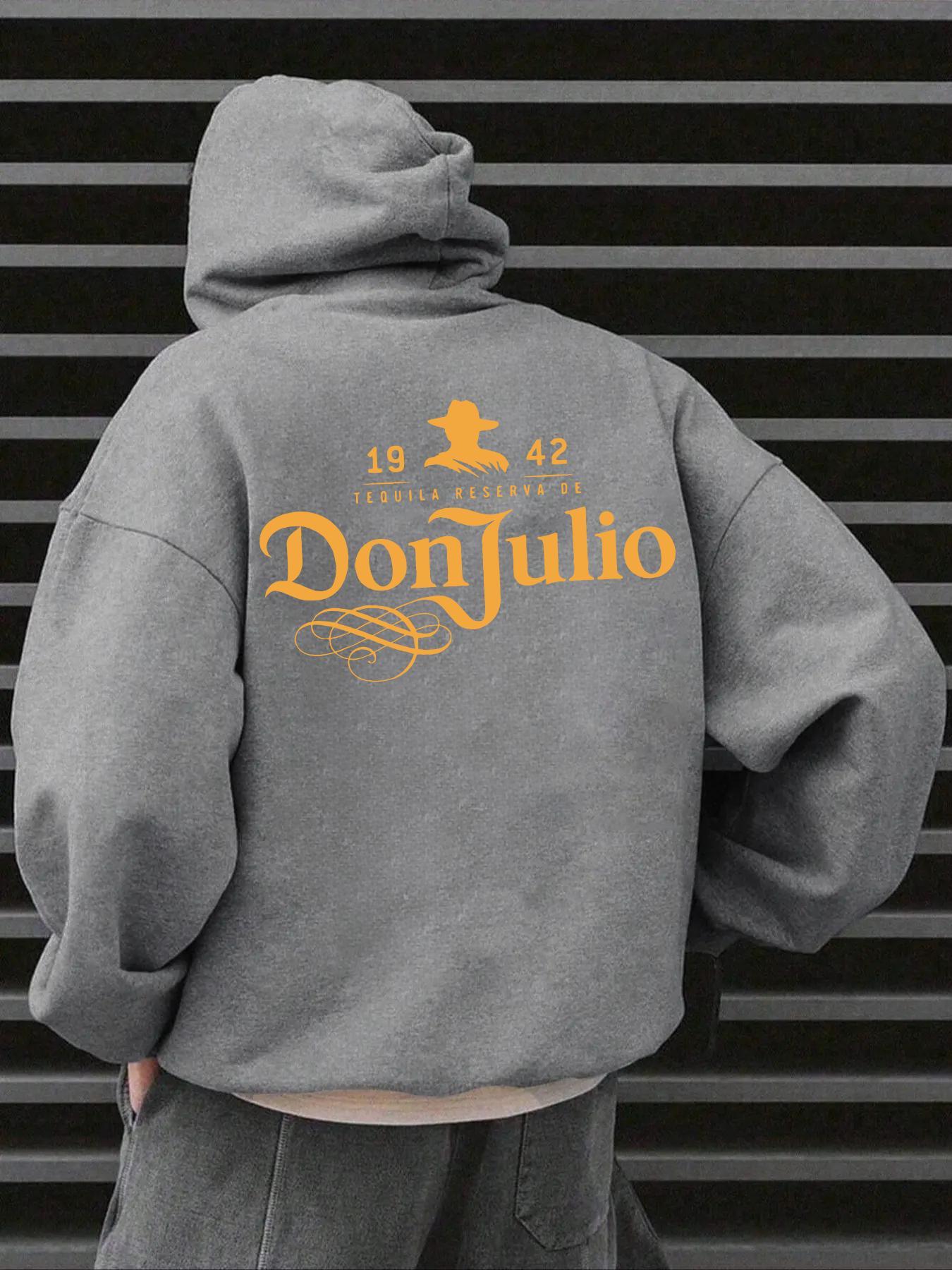 Men's Letter Print Drop Shoulder Hoodies, Fashion Casual Regular Fit Drawstring Pocket Hooded Sweatshirt for Daily Holiday Outdoor Wear, Graphic Print Hoodie, Men Clothes for Fall & Winter