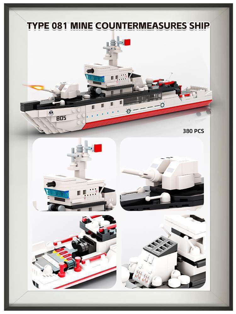 2025 new aircraft carrier building blocks assembled toy boy warship 6-12 children puzzle cruiser model destroyer military gift