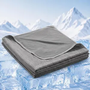 Cooling Blanket for Hot Sleepers - Lightweight Breathable Cool Cold Blanket - Keep Cool for Night Sweats, Soft Thin Ice Throw Blankets for Bed Couch Sofa, (Dark Gray, 50"x70")
