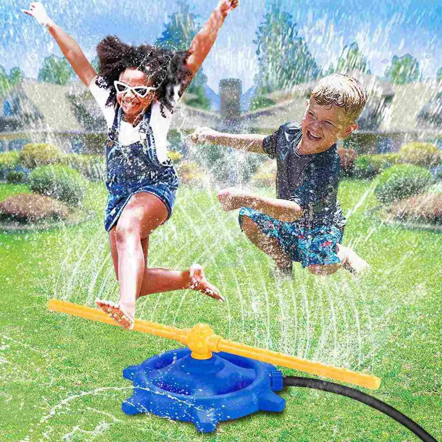✨Rotating Water Sprinkler for Kids 62cm Wave Skipper Splash Toy Outdoor Lawn Garden Summer Water Play Sprinkler Backyard Party Game Toy for Children