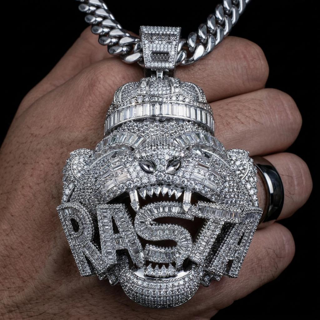 European and American high street retro tiger head pendant, niche trendy brand personalized necklace suitable for both men and women, American street hip-hop style