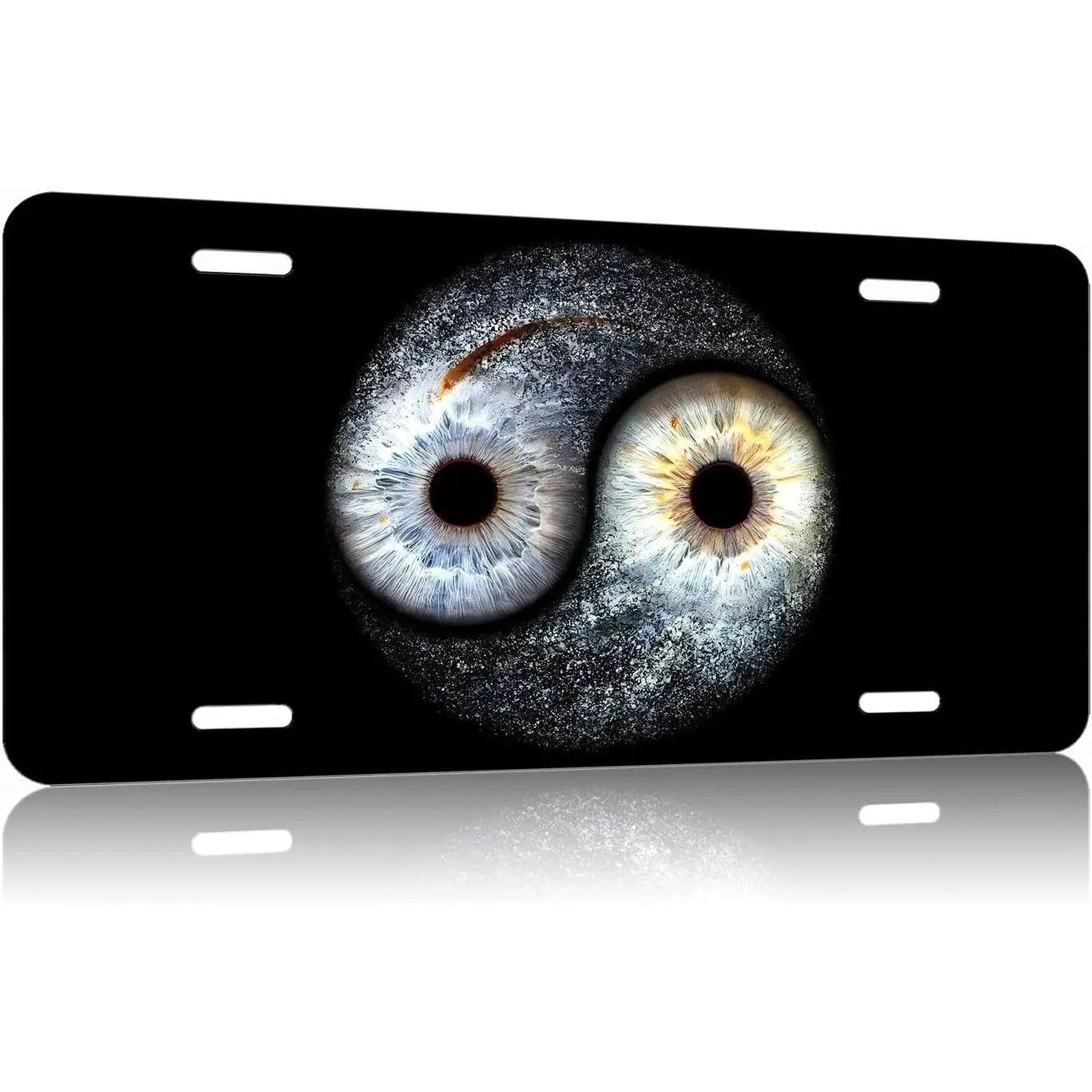 Tai  Personalized   Plate, Decorative  Metal Cute and Novel  Plate Cover, Suitable for Men, 6x12 inches (4 Holes)