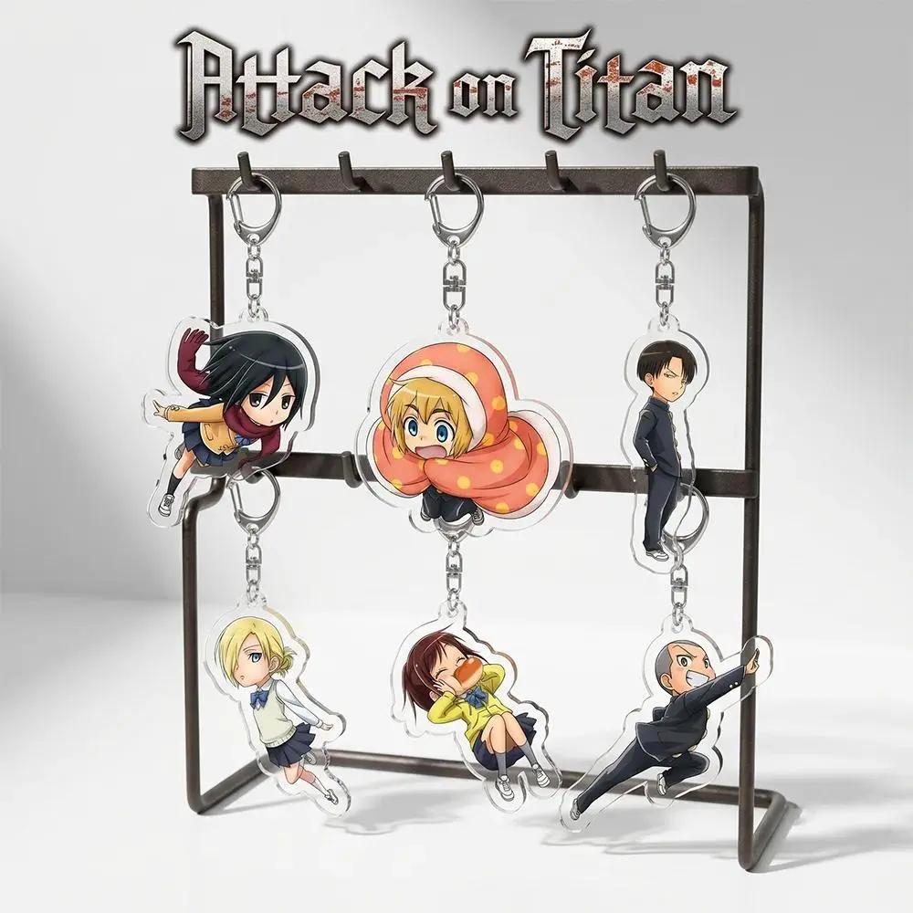 Anime Attack on Titan Jaeger Mikasa Ackerman Armin 6CM Acrylic Stand Cute bag charm Car keychain decorations bag body kit Gifts