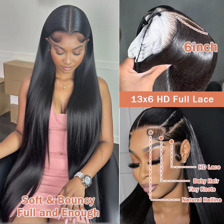 Brazilian Virgin Human Hair Wigs Body Wave Loose Deep Wave Straight 5x5 13x4 13x6 Lace Front Wigs No Shedding Tangle Free