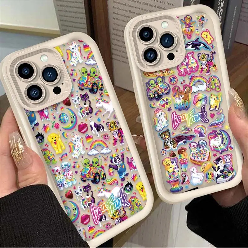 Color Li-sa Fr-ank Label Matte Case For iPhone 17 16 16E 15 14 13 12 11 Pro Max Samsung Galaxy S26 S25 S24 S23 S22 Soft Shockproof Cover