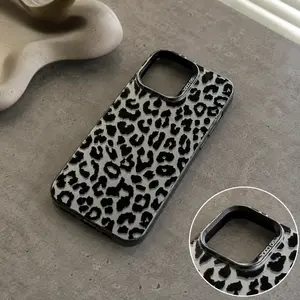 Stylish TPU Cellphone Protective Case - Black Leopard Print Full-Cover Accessory for Handheld Devices, Compatible with iPhone 17,16,16e,15,14,13,12,11,X,XS,XS Max,XR,7 Plus,8 Plus - Ideal Holiday Gift for Friends