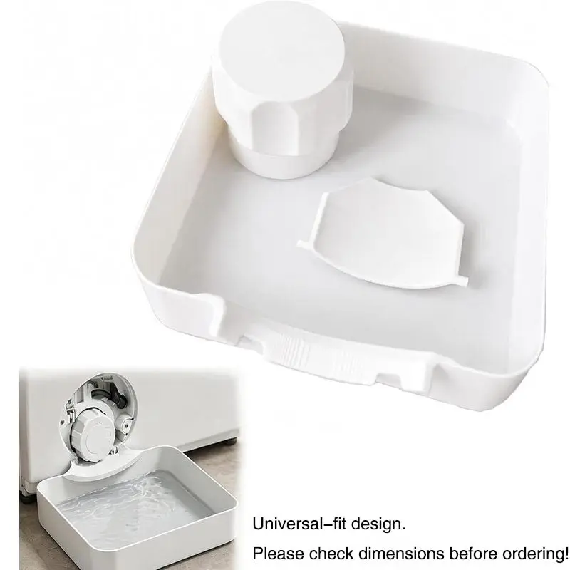 Universal Front Load Washing Machine Drain Pan, Anti-Overflow Leakproof Durable Drip Tray, Easy Installation Floor Water Catcher for Basements, Apartments, Mobile Homes, Garages & Rental Properties